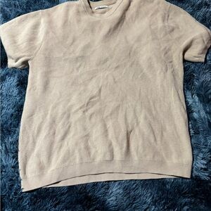 Zara Cream Ribbed Knit Top